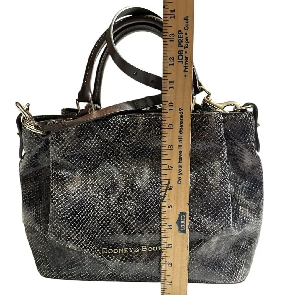 Dooney & Bourke City Python Barlow Purse Satchel w Shoulder Strap & Dust Bag